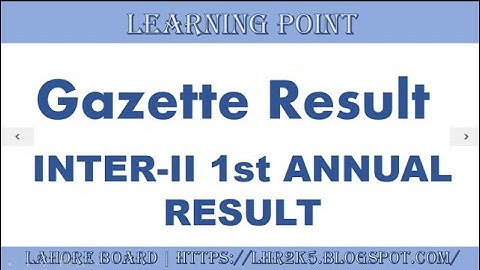 Gazette Result 12th Class Lahore Board