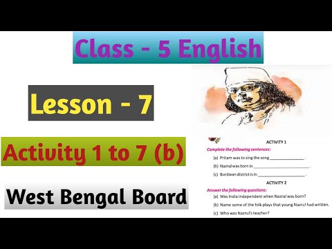 Class 5 English Lesson 7 Activity 1 To 7 B