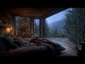 A Quiet Christmas Rain Night Cozy Forest Cabin Japanese Bedroom Ambience 