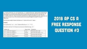 2018 AP Computer Science A FRQ #3