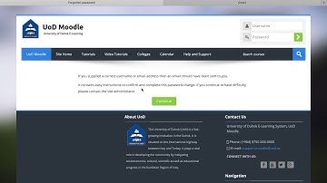 Moodle - How to reset your password