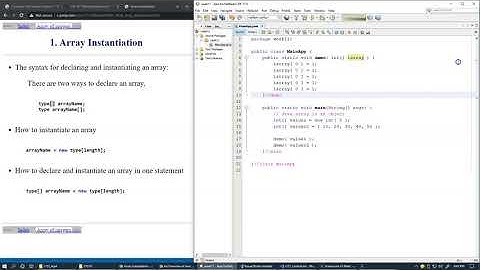 11.1 Array Instantiation, element access
