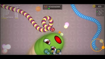 WORMS ZONE.IO Rắn Săn Mồi, đồ sát anh tốp 1, dí anh tốp 1 chạy mấy dép, con rắn
