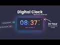 Digital clock design  with 12hour24hour format switcher  html css  javascript