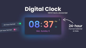 Digitaal klokontwerp | Met 12-uurs/24-uurs formaatschakelaar - HTML, CSS en Javascript