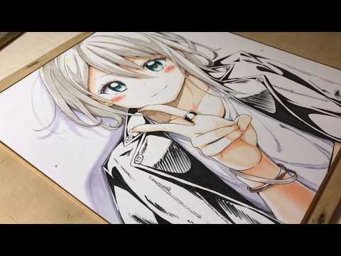 2分20秒で見れる 色紙メイキングvol 2 Illustration Making Youtube