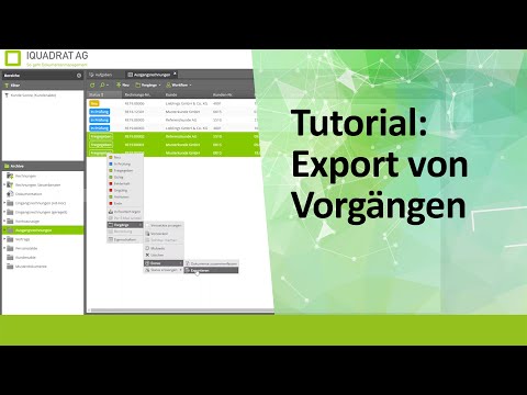 Tutorial: Export von Vorgängen im DMS