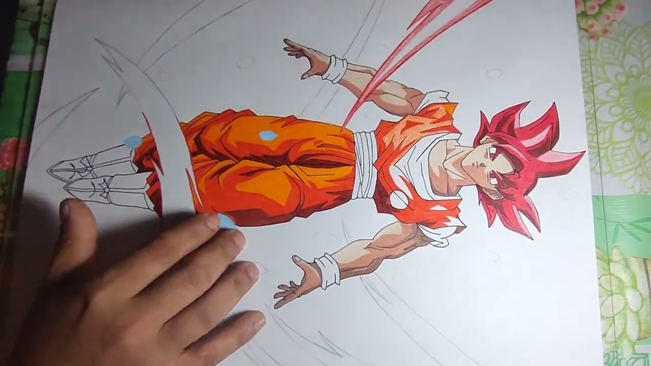 Ruan ssj artes - Desenho finalizado: goku ssj god