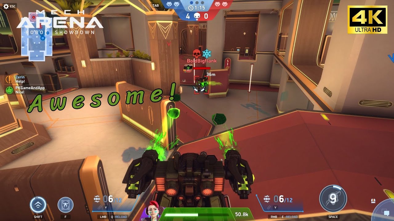 Mech Arena 2v2 Deathmatch at Grand Atrium with Zerin