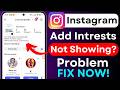 Instagram Bio Not Showing Interest Option | Instagram Update Today | Instagram Settings Problem Fix