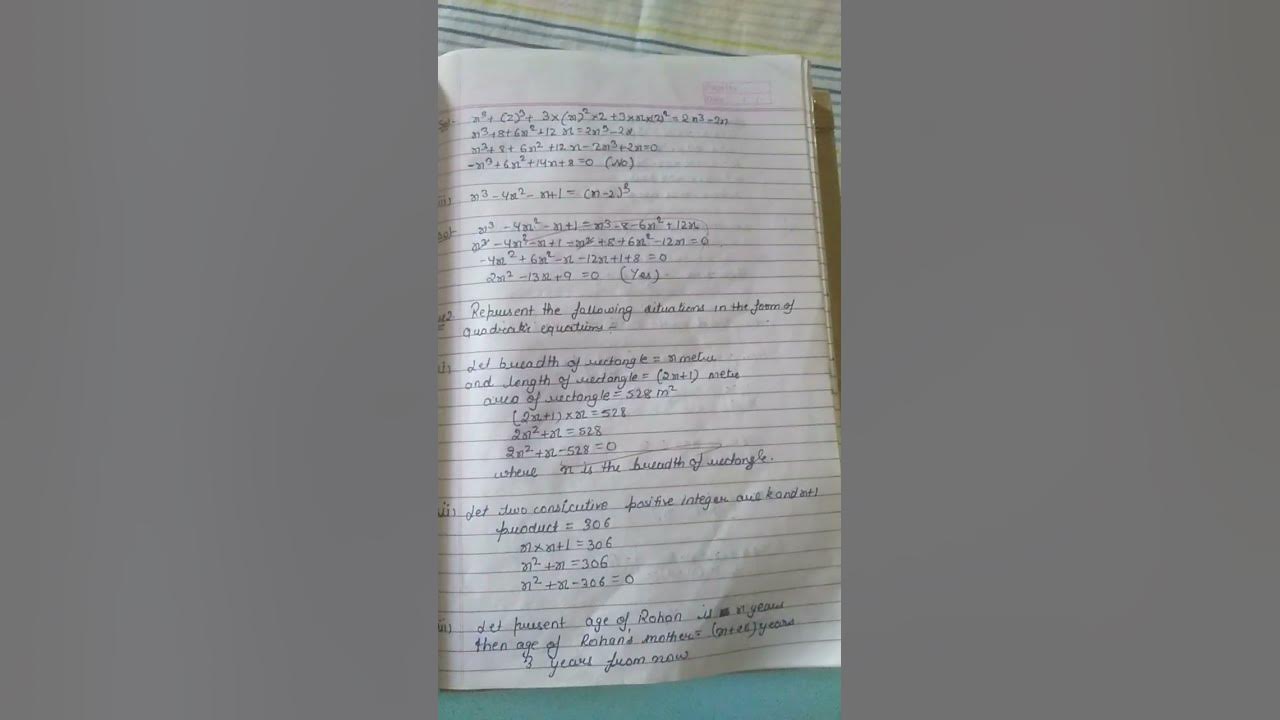 Class 10 maths ch 4 ex 4 1 shorts education maths youtube