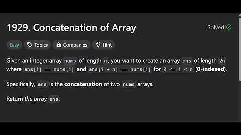 Concatenation of Array || Leetcode 1929 solution || Python
