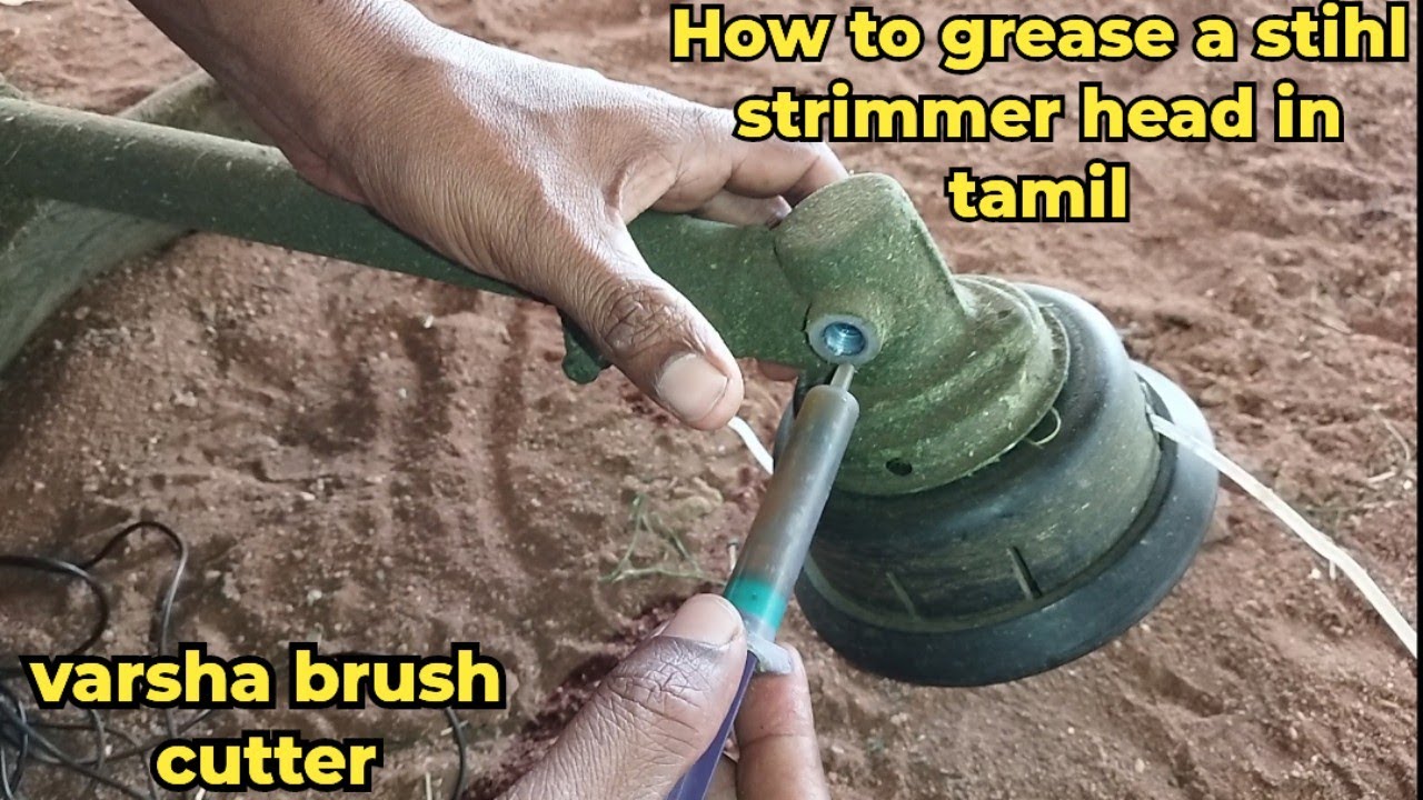 How to grease a stihl strimmer head in tamil/ varsha brush cutter - YouTube
