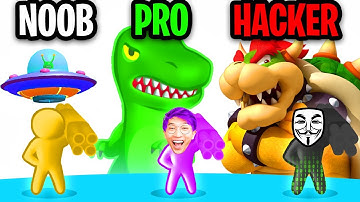 NOOB vs PRO vs HACKER In TITANS SLAYER! (GODZILLA vs AMONG US IMPOSTER vs KING KONG!?)