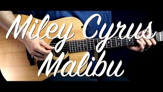 Video thumbnail of "Miley Cyrus - Malibu Guitar Tutorial Lesson/Guitar Cover w Chords  How To Play Easy Videos"