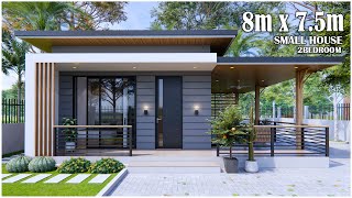 Beautiful Small House Design | 8m x 7.5m with2Bedroom