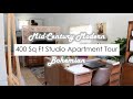 Studio Apartment Tour 400 Square Feet | MCM Bohemian (2020)