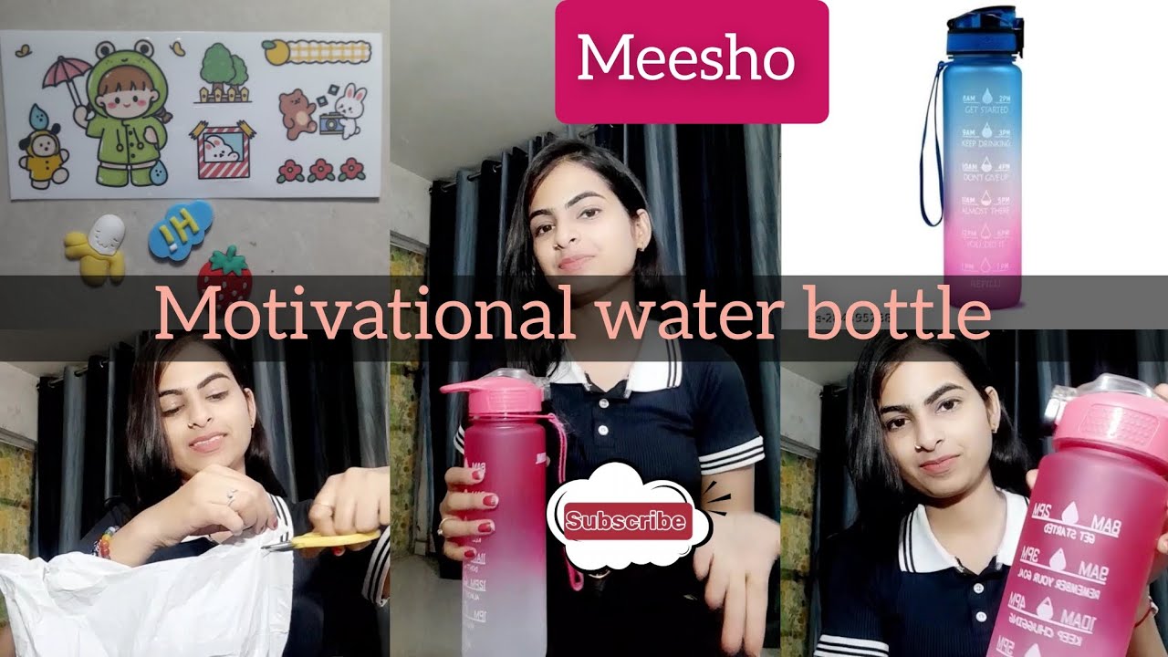Meesho Motivational water bottle 1 liter ₹198 only honest review