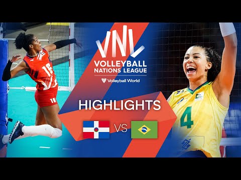 Dominican Republic vs. Brazil - FIVB Volleyball Nations League - Women - Match Highlights, 03/06/202 - Volleyball World