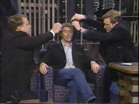 Conan O'Brien and Andy Richter cut Dave Foley's hair