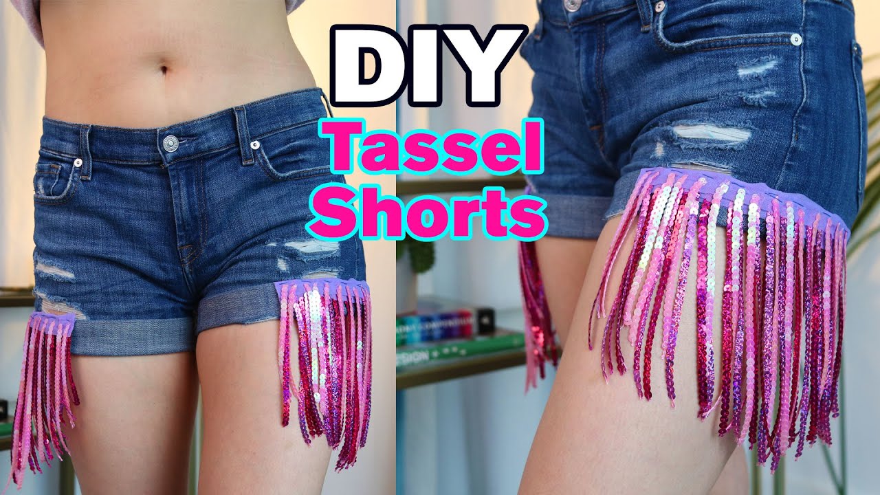 DIY Tassel Shorts Festival Look! YouTube
