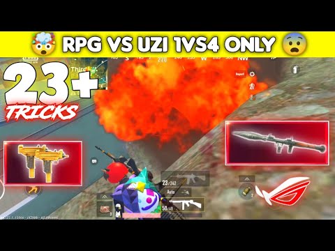 😱 PUBG LITE RPG VS UZI 1VS4 IN CONQUEROR LOBBY GAMEPLAY | Pubg Lite Solo Vs Squad funny Moments