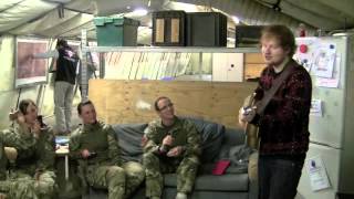 Ed Sheeran in Camp Bastion with RAF Military Police