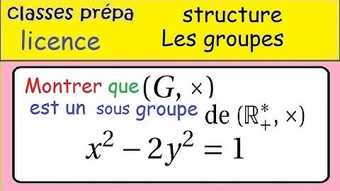 Prépa-Licence-Les groupes -  Montrer qu