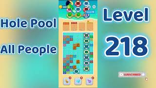 Hole Pool All People Level 218 🕳️🎯 | Easy Start Gameplay & Satisfying Puzzle | Go Answer