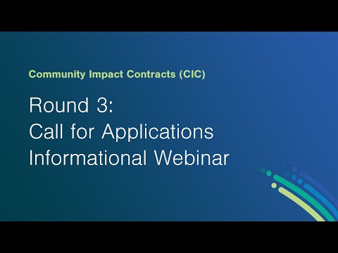 CIC – Round 3 Call for Applications Informational Webinar