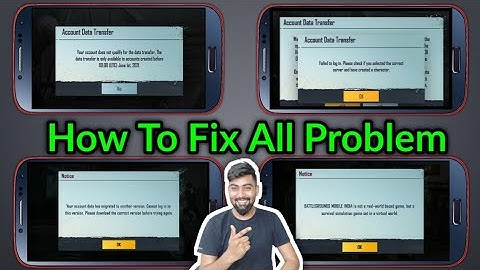 Battleground Mobile India All Problem Fix | BGMI Account Data Transfer Problem