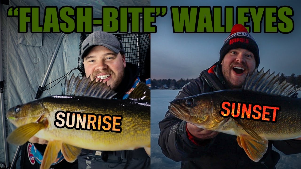 Ice fishing for flash-bite walleyes (on average lakes) 