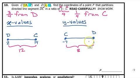 Test A (10) How to Partition a Directed Line Segment at a Given Ratio
