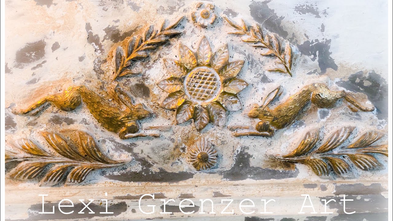 IOD Primitive Decor Mould & Amy Howard’s Cracked Gesso, Milk Paint