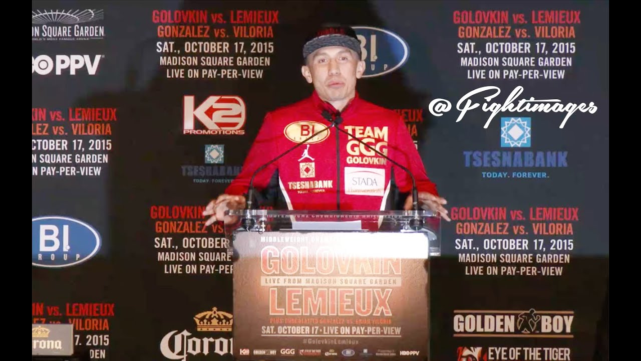Gennady Golovkin VS. David Lemieux FINAL PRESS CONFERENCE!! (Golovkin Only)