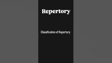 Classification of Repertory # Repertory