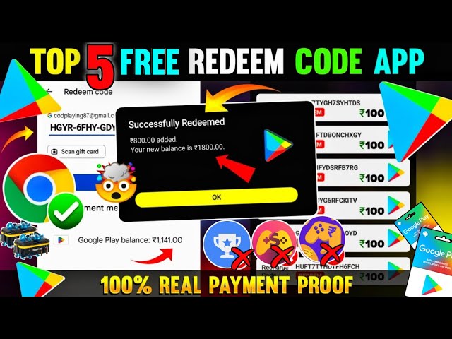 Top 3 - New App, Free Redeem Code, Google Play Redeem Code