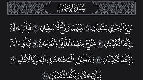 سورة الرحمن من اية 19 ل 25 بصوت الشيخ ياسر الدوسري