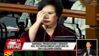 Santiago warns prosecution against SCSenate clash