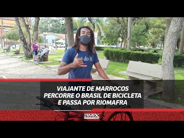 Viajante do Marrocos percorre o Brasil de bicicleta e passa por Riomafra