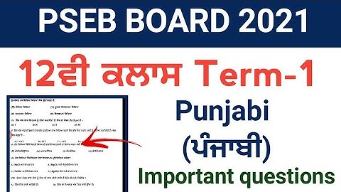 Pseb 12th class Term -1 Punjabi  paper  2021 | PSEB 12th class punjabi Paper 2021 |