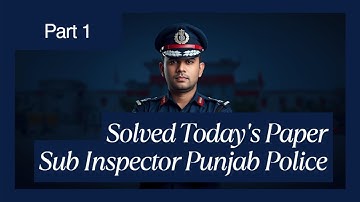 Solved Sub Inspector Paper held on 19 October 2025