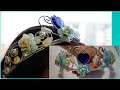 Handmade Flower Tiara with polymer clay roses &quot;Ocean heart&quot;. Diy headband crown