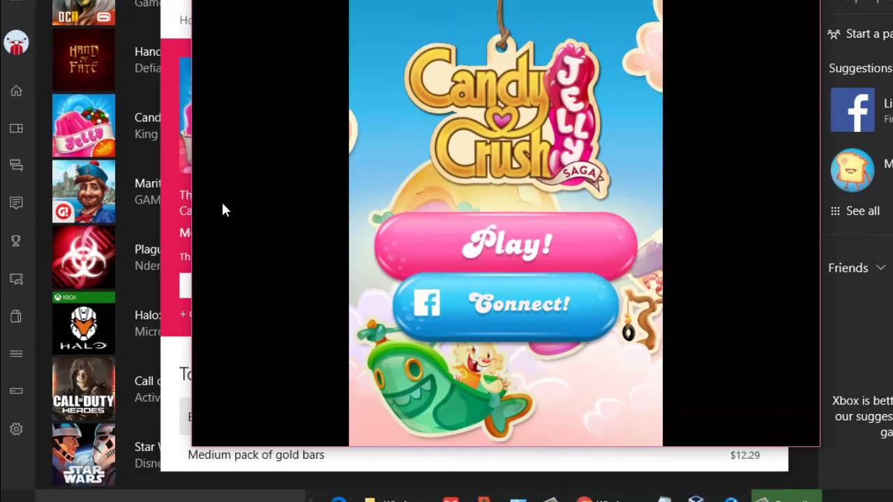 How to play candy crush in xbox in Windows 10 