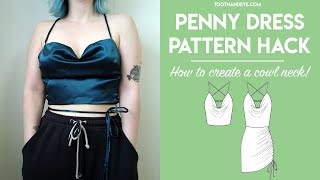 || Penny Dress Pattern Hack || How to Easily Create a Cowl Neck and Mock Cowl Neck Dress or Top by Tooth & Eye 230 views 1 year ago 3 minutes, 56 seconds