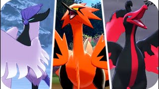 Pokémon Sword & Shield : All Galarian Legendary Birds Battles (Crown Tundra)