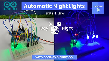 Automatic Night Light using Arduino UNO 🌙 LDR Sensor with 3 LEDs 💡Arduino Project 