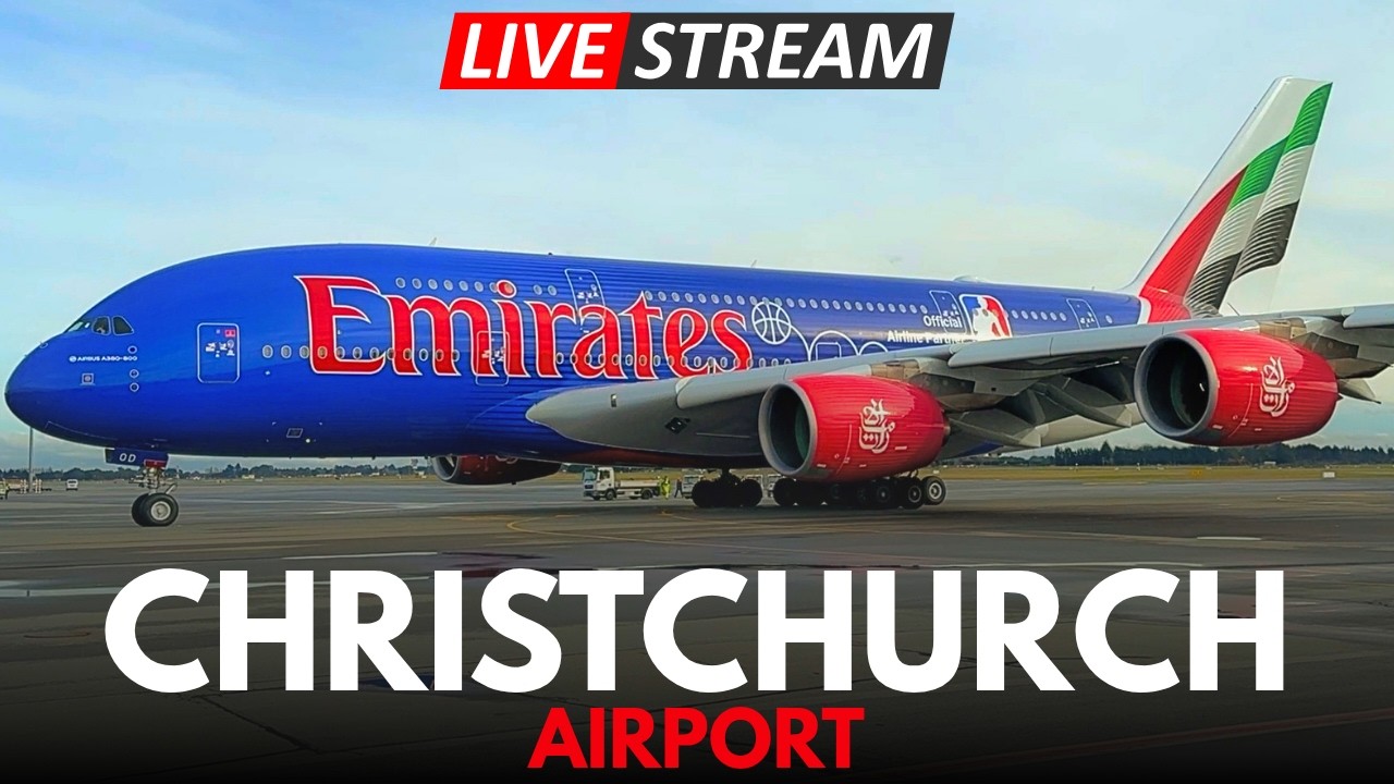 🔴 LIVE - Emirates A380 NBA Livery - Christchurch Airport Planespotting - 03 Sep 2026 ✈️