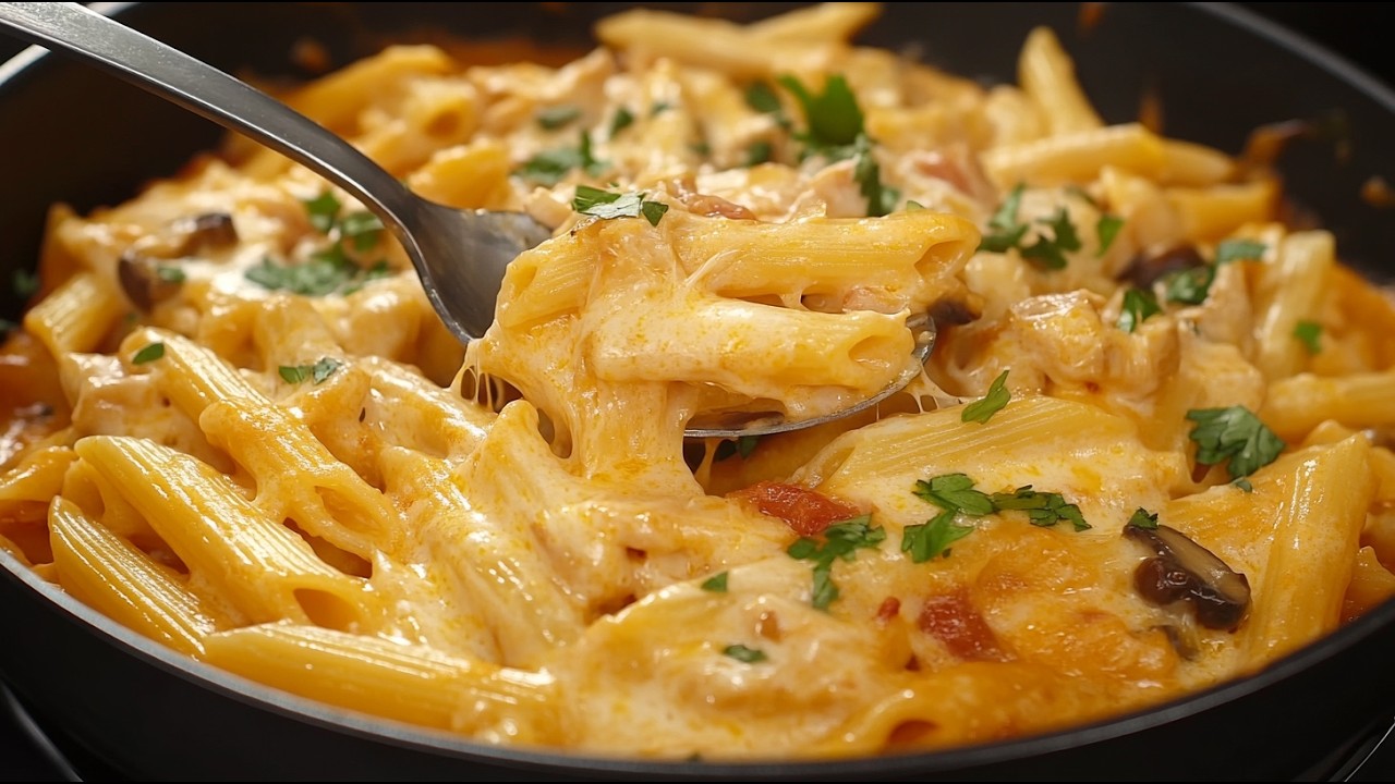 Этот рецепт пасты поразит вас! Невероятно нежная паста с курицей в густом кремовом соусе!