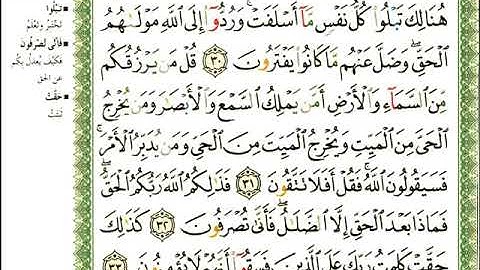 ماهر المعيقلي سورة يونس المصحف الملون المرمز المصحف مكتوب 10